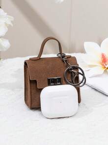CHARM INFINITE Gantungan Kunci Tas Mini Vintage dengan Kunci Putar, Kotak Penyimpanan Earphone Kulit PU Portabel, Dompet Koin, Hiasan Tas Tangan - MultiWarna - View 4
