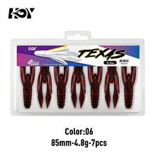 KINGDOM IRON FIST Texas Craw Soft Bait PVC Sinking Shrimp Lure 85/105mm 4.8/7.8g Cuttable Segmented Body Garlic Scent Realistic Swimming Claws For Bass Freshwater Saltwater Fishing - Multicolor - View 16