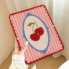 Pink Striped, Cherry And Other Pattern Painted Effect Tablet Protective Case, Built-In Pen Slot, With Stand, Suitable For Honor 8/9/10/X8/X8A/X9/X8Pro/X9Pro And Other Models, Compatible With Huawei MatePad Se 11 Inch/MatePad 11 Inch/11.5 Inch, MatePad Pro And Other Popular Models, Also Compatible With Xiaomi, Apple 10th/11th Generation 2025 (A16), Galaxy Tab A7/A9 And Other Popular Models - Style 12 - View 1