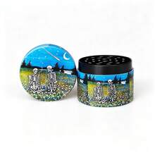 New Romantic Skull Oil Painting Texture Pattern Style Grinder, 50MM-4 Layer Zinc Alloy Metal Grinder, Creative Niche Grinder Suitable For Hand-Rolled Smokers! Holiday Gift! Valentine's Gift! - View 9