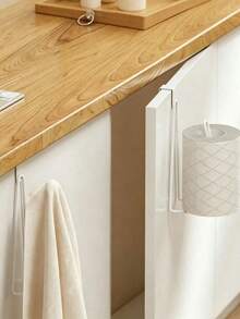 1 pieza Portarrollos de papel higiénico montado en la pared, Dispensador de toallas de papel, Portarrollos de toallas de papel para baño, Portarrollos de toallas de papel montado en la puerta del armario sin taladro, Cocina, Navidad, Regalo de Navidad, Decoración de habitación, Decoración de sala de estar, Decoración de dormitorio - Multicolor - Ver 2