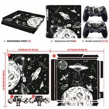 1 Set Printed Pattern Skin Stickers Compatible With PS4 Slim Game Console, Waterproof Scratch-Resistant Controller Personalized Decoration Protective Film - View 6