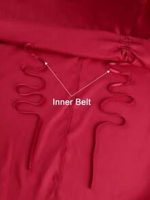 Elegant Women Satin Batwing Sleeve African Blouse Drawstring Waist Boat Neck Modern Top For Formal Event Church Festival Red Fall - Red - View 7