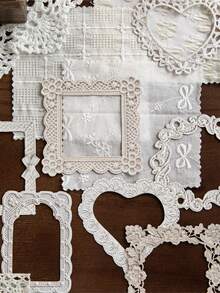 10 piezas/paquete Pegatinas de borde floral de punto, calcomanías estéticas creativas vintage, materiales de manualidades de collage de decoración DIY, regalo festivo, suministros de papelería escolar personalizados para álbum de recortes - W.P. - Ver 7