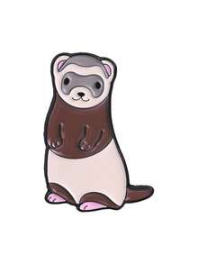 1pc Cute Pet Ferret Enamel Brooch, Adorable Cartoon Weasel Badge, Niche Accessory Gift For Ferret Owners - Multicolor - View 9