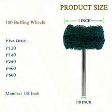 100Pcs Buffing Wheel Abrasive Polishing Deburring Wheels Metal Polishing Kit Rotary Tool Accessories For Metal Polishing, Rusting Cleaning, Paint Removal, And Other Fine Detail Work - Multcolour - View 5
