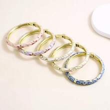 14K Gold Plated Fashionable Casual Versatile Commute Vintage Colorful Bracelet For Women - Yellow Gold - View 6