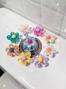 2 Stücke ausgehöhlte Blumen in leuchtenden Farben, als Hilfsknöpfe zum Spülen des Toilettenspülkastens, um lange Nägel zu schützen. Schöne Form und glänzender Glanz, von Nagelkunst-Enthusiasten als Hilfsknöpfe verwendet. - Blumen - Übersicht 1