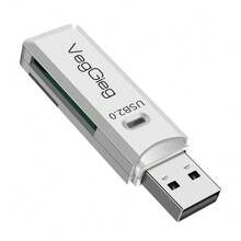 Pembaca Kartu SD/TF USB 2.0 VegGieg 2-in-1 Slot Ganda Pembaca Kartu Memori Kecepatan Tinggi Kompatibel dengan Kamera, Ponsel, Laptop, Pasang dan Mainkan - View 13