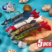 ANFS 5 buah Umpan Pancing Plastik Lunak, Umpan Pancing Tenggelam Perlahan, Cocok untuk Memancing di Air Tawar dan Air Asin - MultiWarna - View 4