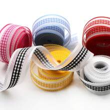 10碼格紋蕾絲緞帶，波浪邊，25mm寬，適用於手工藝、服飾、禮物包裝、髮飾、派對裝飾、生日禮物包裝、婚禮 - A - 查看 3