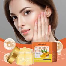 Crema facial de cúrcuma, cuidado de la piel iluminador e hidratante, crema de cúrcuma antiacné para manchas oscuras y tono de piel desigual - 1 pieza - Ver 2