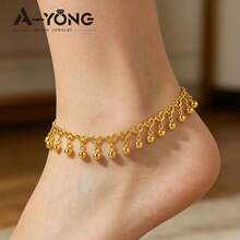 Dubai Fashion Anklet Bracelet 21k Gold Plated Arabic Islamic Vintage Coin Anklet Oman Women's Activity Party Lucky Accessory - Anklet - View 6