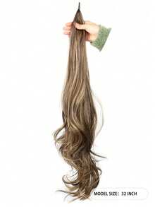 32-Inch Long Wavy Ponytail Wig, Available In Multiple Colors, Curly Style, Suitable For Women's Everyday Party Hairstyle Makeovers. - Multicolor - View 4