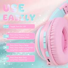 Gerripuer This Cute Wireless Bluetooth 6.0 Cat Ear Headphones With Charming "Quicksand" Glitter Design, 12-Hour Battery Life, Perfect For Gaming, Music, Learning And Watching Movies - View 8