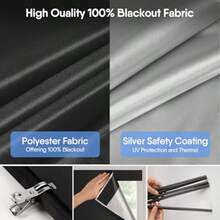 Out Roller Window Shades Cordless Blinds For Indoor Windows No Tools No Drill Pull Down Window Shades Thermal Insulated Fabric UV For Home Office Bedroom Door 36''W X 72''H - Black - View 4