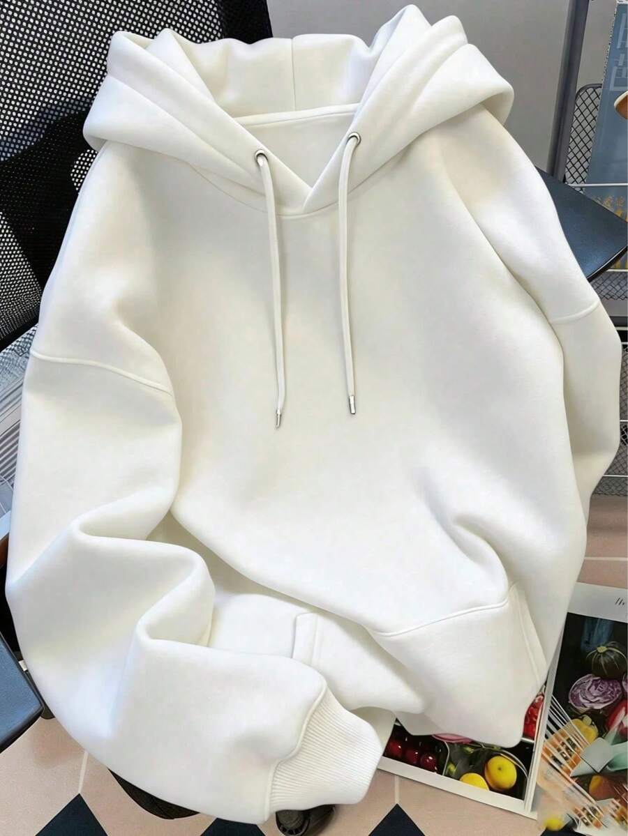 Sudadera con capucha nueva versión de otoño/invierno para mujer, abrigo holgado y versátil, ideal para vacaciones y viajes - Blanco - Ver 1