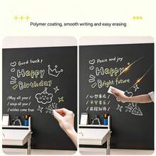 1 Set Wallpaper Papan Tulis yang Dapat Dilepas, Papan Pesan Kering yang Tahan Lama, Cocok untuk Grafiti Anak-anak, Kantor, Sekolah, Penggunaan di Rumah, Dekorasi Ruang Kelas Lembaga Pelatihan - Hitam - View 4