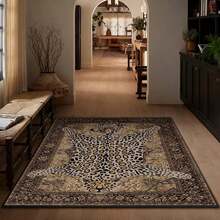 Black Leopard Runner Rug Washable Cheetah Print Area Rugs For  Hallway Porch Balcone  Non-Slip Animal Skin Carpet ,Modern Abstract Art Carpet 84*60inch/31*20inch,Perfect For Room Or Dorm Essentials,The Best Choice For Leopard Print Room Deocr - 背面 T# - 查看 1