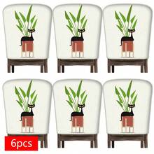 2/4/6pcs Set, Home Decor, Printed Linen Chair Covers, Suitable For Daily Home Decoration, Living Room, Dining Room, Garden, Hotel Restaurant, Holiday Party, Friends Gathering, Washable Polyester Material, Dining Chair Seat Covers - Multicolor - View 15