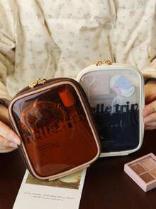 1pc Mini Makeup Bag, Simple Compact PVC Cosmetic Storage Bag, Skincare Toiletry Bag, Multi-Function Wallet, Jewelry Box, Women's Short Clutch, Lipstick Cosmetic Organizer Bag, Inner Small Bag, Waterproof Storage Bag, Portable Travel Bag, Card Wallet, Multi-Function Wallet, Women's Short Wallet, Coin Purse, Card Holder - Hello Package - View 6