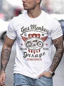 Men's Personalized Print Short Sleeve T-Shirt | Suitable For Summer Wear | Comfortable And Breathable | Leading Fashion - White - View 2