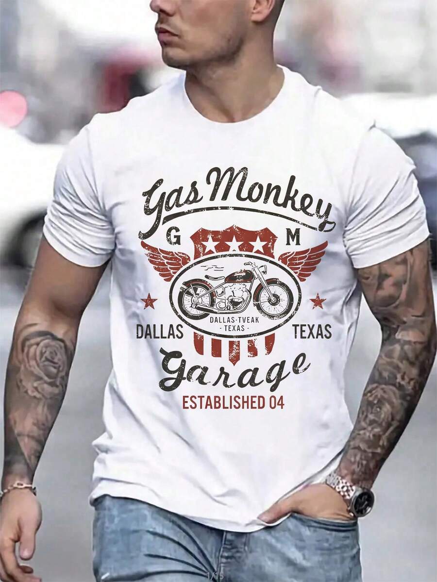 Men's Personalized Print Short Sleeve T-Shirt | Suitable For Summer Wear | Comfortable And Breathable | Leading Fashion
