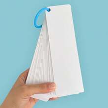 Lachilly 40 Pcs Blank Dry‑Erase Flash Cards With Ring & Marker, Rewritable White Blank Learning Cards, DIY Writable Study Cards, Homeschool Classroom Custom Word Practice Flashcards For Kids - White - View 7