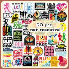 50pcs Outdoor Sports Cartoon Creative Running American Silhouette Decorative Skateboard Storage Box Stickers - Running - View 12