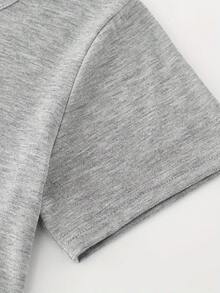 Camiseta creativa de manga corta y cuello redondo, ligera y cómoda, con estampado de planetas espaciales para el primer cumpleaños de niño, ropa infantil para el verano - Gris - Ver 4