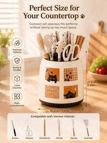 1 Piece Multifunctional Plastic Kitchen Knife Organizer, Tableware Spoon Tableware Storage Rack Fork Kitchen Dining Cartoon Household Kitchenware Storage Bedroom Kitchen Large-Capacity High-End Storage Bucket Shelf - View 7