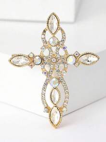 1pc Fashion High-End Luxury Cross Brooch, Premium Creative Versatile Unisex Clothing Accessory Pin Corsage - Cross Brooch - View 7