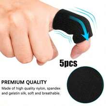 5pcs High-Elasticity Finger & Thumb Support Sleeves - Breathable Nylon Blend Compression Wraps With Targeted Joint Relief & Trigger Finger Aid, Suitable For Basketball, Volleyball, Badminton - One Size Fits Most For Sports Protection & - Multicolor - View 2