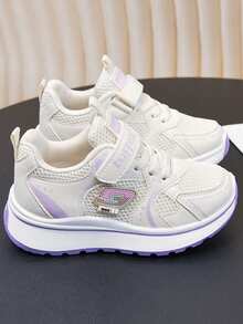 1 Pair Kids' Sports Shoes, Fashion Design, Comfortable & Breathable Woven Sneakers - Soft, Lightweight, Flexible Shoes, Suitable For Outdoor Activities, Play, School And Casual Wear - Perfect For Growing Feet - Purple - View 4