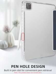 1件透明壓克力三折深藍色平板保護殼，相容 iPad Mini6/Mini7/9.7/10.2/10.5/Air4/Air5/10.9/Pro 11 吋/10代/Pro11-In.(M4)-2024/Air 7(M3)2025(11吋)/Air 8(M4)2026(11吋)/(A16) 11 吋 11 代 2025 型號，三折支架、內置筆槽、高透明壓克力背蓋、防摔、休眠/喚醒，簡約/經典/休閒，不含筆，部分型號配有相機框 - 深藍 - 查看 7
