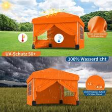 BouPower 10x10 Pop Up Canopy With 4 Sidewalls,Outdoor Instant Canopy Tent  For Commercial Events, Camping, Backyard Parties - Orange - View 3