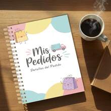1pc A5 Size Fun Spiral Coil Notebook, Suitable For Order Management, Shopping List, Delivery Records, Portable Notepad, Inventory Tracking, Business Organizer (Spanish Version) School Supplies - Multicolor - View 5