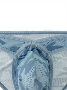 Men's Mesh Briefs - Lightweight, Breathable, And Comfortable Low-Rise Butt Lift With Stretch Fabric For Casual Wear And Comfort | Fashionable Underwear | Stretch Fabric - 藍色 - 查看 3