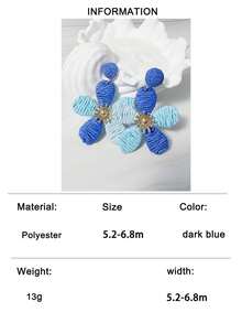 imoli 1 Pair/Fashion Bohemian Color Vacation Gradient Multicolor Handmade Raffia Flower Five-Petal Earrings Suitable For Women's Summer Beach Party Jewelry Gift - Multicolor - View 13