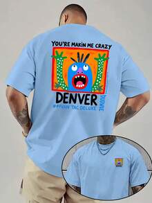 Me estás volviendo loco, Denver, camiseta de cuello redondo para hombre, estampada por ambos lados, estilo casual, deportivo, a la moda, holgada, para estudiantes y adolescentes, de manga co - Blanco - Ver 7