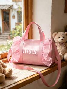1pc Personalized Custom Cylindrical Ballet Girl Crossbody Bag, Zipper Closure Nylon Material, Adjustable Shoulder Strap, Can Be Carried By Hand, Suitable For Dance Class, Sports, Shopping, Outdoor Outings, Daily Use. Birthday Gift. - Multicolor - View 9