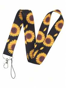 1pc Sunflower Pattern Long Neck Lanyard, Suitable For Doctors, Nurses, Students, Teachers ID Badge Lanyard, Can Be Used As A Gift Or For Daily Use - Multicolor - View 3
