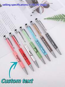 1/10/24/36 pezzi Penne glitterate personalizzate con incisione, Penne a con sabbia mobile personalizzate, Regali di cancelleria per donne, Accessori per ufficio, Strumenti di scrittura. Stagione di ritorno a scuola, Forniture scolastiche, Ritorno a scuola, Forniture per ufficio e studio, Decorazioni natalizie, Penne per scrittura fluida - Multicolore - Visualizzare 12