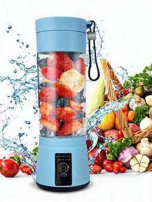 1 buah/380ml Blender/Juicer Mini Portabel USB - 4 Pisau - Cocok untuk Membuat Smoothie dan Milkshake - Ideal untuk Rumah, Kantor, dan Perjalanan - Ringkas dan Mudah Dioperasikan (Termasuk Charger) - Kurang dari 0,5L - View 4