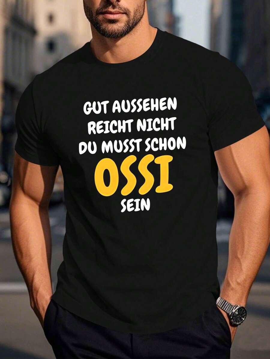 Vintage T-Shirt With A Humorous German Text Design. Lightweight And Comfortable, Suitable For Casual Wear And Ideal As A Gift. - 黑色 - 查看 1