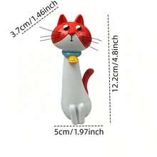 1pc Fantasy Long Neck Cat Statue, Colorful Resin Cat Sculpture, Cute Cartoon Cat Figurine, Suitable For Home, Living Room And Desktop Decor, Exquisite Gift For Back To School And Housewarming... - Cat - View 8