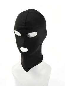 1 pièce Masque facial complet noir - Cagoule à couverture complète, avec boucle réglable, design de masque, avec ouvertures pour les yeux et la bouche - Pour masque facial complet de cosplay, ajustement confortable, fournitures pour fête d'Halloween - A - Voir 11