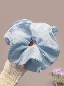 1pc Girls Lace Ruffle Scrunchie High-End Hair Tie Oversized Hair Flower Hair Accessory - Multicolor - View 7