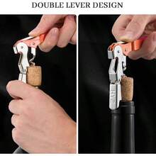 - Juego de 2 abrebotellas de vino para camarero, llave de vino profesional para servidores, camarero con cortador de aluminio, abrebotellas de vino manual con doble bisagra nectarina - Nectarina - Ver 5