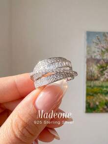 MADEONE 1枚奢华闪耀多层微钻戒指，优雅适合约会和派对。 - 多層碎鑽戒指 - 查看 1